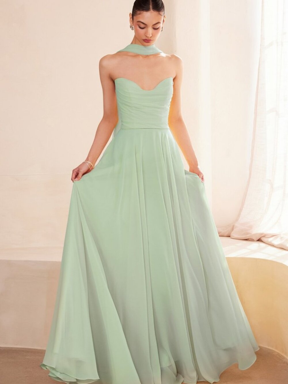 NEW SAGE Evening Gown Floor Length Formal Elegant Stunning T703